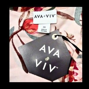 Ava & Viv Tops - Ava & Viv Peach Floral Top Size 3X NWT'S Ava & Viv Tops - Ava & Viv Peach Floral Top Size 3X NWT'S